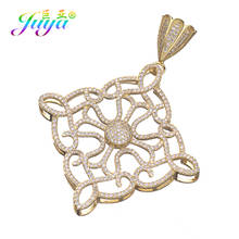 Juya DIY Floating Square Flower Decorative Connector Pendant Accessories For Luxury Baroque Pearls Tassel Necklace Making 2024 - buy cheap
