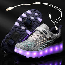 Новинка 2020, яркие детские модные кроссовки со светодиодной подсветкой и USB-зарядкой, обувь для мальчиков и девочек 03 2024 - купить недорого