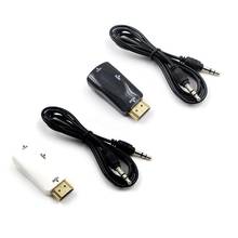 HDMI-совместимый с VGA адаптер 1080P конвертер «Папа-мама» кабель для ПК HDTV аудио адаптер 2024 - купить недорого