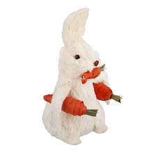 Straw Bunny Easter Decoration Photoshoot Supplies Gift Spring Garden Cute Home Crafts With Carrot Simulation Rabbit Ornaments 2024 - buy cheap