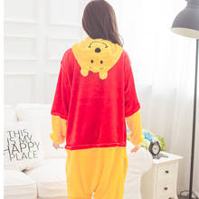 Pijamas de franela para hombres y mujeres, ropa de dormir de Kigurumi, Winnie Bear, con dibujos de animales, con capucha 2024 - compra barato