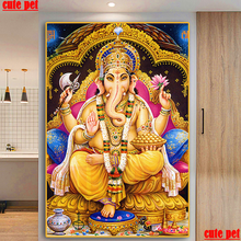 religion Diy Elephant Wealth Ganesha diamond painting full Square round drill cross stitch Diamond Embroidery mosaic home decor 2024 - buy cheap