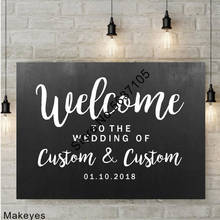 Makeyes Welcome Wedding Custom Decal Sticker Board Decor Wedding Love Wallpaper Wall Sticker Vinyl Design Personalized Name Q875 2024 - buy cheap