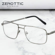 ZENOTTIC Luxury Alloy Glasses Frame Men Square Full Rim Business Optical Prescription Eyeglasses Double Bridge Spectacles Frames 2024 - buy cheap