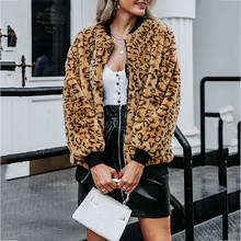 Winter Leopard Faux fur Coat for Women Luxury Short Fur Coat Loose Zipper Overcoat Thick Warm Plus Size Fur Jacket Lady Outwear 2024 - buy cheap
