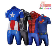 Kids Spider Man Cycling Jersey Wear Short Sleeves Cycling Set Boys Bike Clothing Ropa Ciclismo Girl Cycling Clothing Sports Suit 2024 - buy cheap