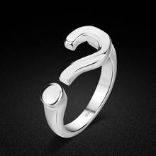 Fashion personality question mark silver ring. Simple and solid 925 sterling silver women's ring adjustable size. jewelry  gifts 2024 - buy cheap