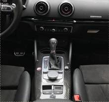 Acessórios De Fibra De Carbono Interior Molduras Do Painel de Controle Central Tampa Do Painel de Guarnição Da Porta Para Audi A3 S3 RS3 2014-2017 estilo do carro 2024 - compre barato