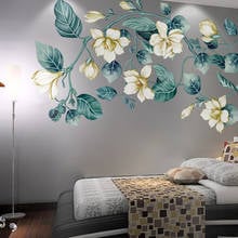 Vintage Nordic Flower And Rattan Plant Self-adhesive Wall Stickers Bedroom Living Room Background Wall Painting Retro Home Decor 2024 - buy cheap