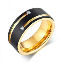 JHSL-anillos de tungsteno de 8mm para hombre, joyería de moda, regalo pulido para novio, talla estadounidense 7, 8, 9, 10, 11, 12 2024 - compra barato