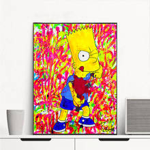 Bart simpson pintura da lona dos desenhos animados um amarelo bonito hd impresso casa decoração fotos poster arte da parede para sala de estar arte 2024 - compre barato