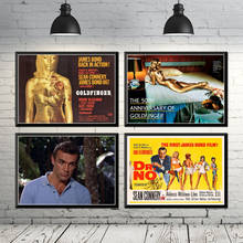 007 goldfinger filme cartaz do vintage adesivos de parede para casa bar cafe 42x30cm 2024 - compre barato