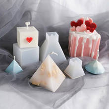 Прямоугольные силиконовые формы для свечей, форма пирамиды, гипсовые поделки, Ароматизированная свеча ручной работы, форма для мыла 2024 - купить недорого
