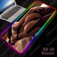 Mairuige menina sexy bunda grande diodo emissor de luz rgb impermeável gaming mouse pad usb wired gamer mousepad ratos esteira 7 cores para csgo dota 2024 - compre barato