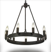 Lámpara de araña de hierro para sala de estar, iluminación LED E14 Vintage para decoración del hogar, Loft nórdico, Lustre, candelabros Retro negros 2024 - compra barato