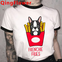 French Bulldog t-shirt women japanese vintage couple  top tees summer top graphic tees women 2024 - buy cheap