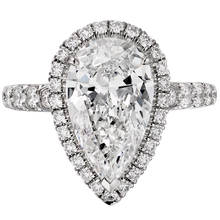 Anel de ouro branco au750 18k, anel feminino de aniversário de casamento, anel de noivado com gota d' água, diamante de moissanite, elegante, romântico, tendência 2024 - compre barato
