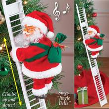 2020 Рождественская электрическая кукла в виде лестницы Санта Клауса, музыкальный креативный Рождественский Декор, детские игрушки, подарки, домашнее рождественское украшение 2024 - купить недорого