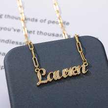 Customized Name Necklace For women Personalized Cubic Zirconia Letter Gold Choker Fashion Stainless Steel Chains Birthday Gift 2024 - buy cheap