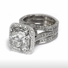Anillos Vintage de Plata de Ley 925 y oro rosa de 18K para mujer, joyería de boda de lujo, anillo de diamante cuadrado de 5CT, conjunto de dedo 2024 - compra barato
