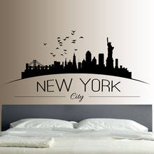 Modern City Image Design New York Skyline Wall Stickers Bedroom Living Room Wall Art Decals Removable Mural City Stickers 2024 - buy cheap