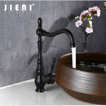 Jieni-torneira pia de cozinha com misturador, preto fosco, de latão sólido, para banheiro e cozinha 2024 - compre barato