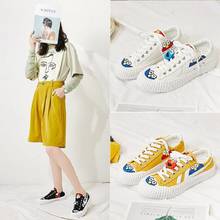 New graffiti high canvas shoes female Korean version plus velvet warm shoes student girl casual cotton shoes 2024 - buy cheap