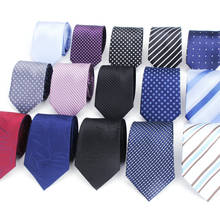 Gravata xadrez com estampa de ponto, gravata masculina em tecido de seda com 7cm listrado, estilo negócios, casamento e festa 2024 - compre barato