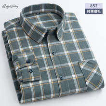 2021 New Men Shirt Long Sleeve High Quality 100% Cotton Business Casual Cloth W/Pocket Plus size 5XL 6XL Gingham Plaid DA461 2024 - buy cheap