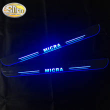 Car Sticker Acrylic Moving LED Welcome Pedal Car Scuff Plate Pedal Door Sill Pathway Light For Nissan MICRA 2009 - 2018 2019 2024 - buy cheap