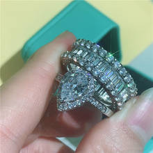 Chucong anel de compromisso feminino, conjunto de anéis de promessa feminina aaaaa cz 925 prata esterlina para noivado aliança de casamento para mulheres joias de festa 2024 - compre barato