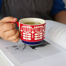 Креативная винтажная кофейная кружка в японском стиле, уникальная керамическая чайная чашка в стиле ретро, 250 мл, цветные цветы, чашка для завтрака, подарок для друзей 2024 - купить недорого