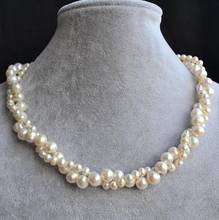Joyería de perlas únicas para mujer, collar de perlas auténticas, collar de perlas blancas redondas de agua dulce, regalo de dama de honor, joyería fina 2024 - compra barato