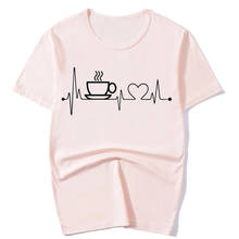 Camisetas coloridas gótico dos desenhos animados copo de café do vintage luz rosa camiseta feminino t camisa 80s grunge estético roupas streetwear 2024 - compre barato