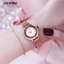 SINOBI-Reloj de lujo con diamantes y flores para Mujer, pulsera de cuarzo con malla de acero inoxidable, resistente al agua, regalos 2024 - compra barato