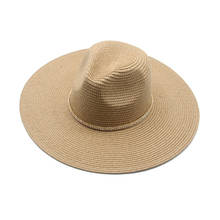 Verão mulheres chapéus sólidos de borda larga 11cm 7.5cm preto cáqui chapéus de palha verão primavera 2024 - compre barato
