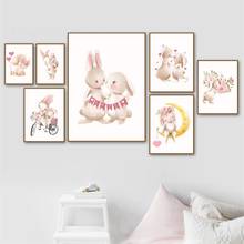 The Sweet Life of Rabbits Poster and Print Cartoon Nursery Wall Art Canvas Painting Picture Nordic Girl Baby Bedroom Decoration 2024 - buy cheap