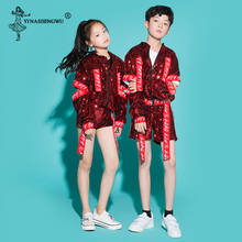 Children Dance Costume Jazz Wear Girls Boy Sequin Hip-Hop Dance Jazz Kids Street Dance Competitions Performance Stage Clothing 2024 - buy cheap