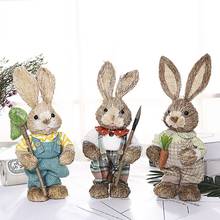 Cute Straw Rabbit Bunny Easter Decorations Holiday Home Garden Wedding Ornament 2024 - buy cheap