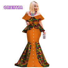 Fashion African Dresses for Women African Print Dress Lady Off Shoulder Evening Party Dashiki Plus Size African Clothing WY3096 2024 - buy cheap