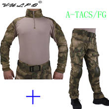 VULPO Hunting Camouflage BDU AT-FG Combat Uniform Shirt Met Broek En Elbow & KneePads Ghilliekostuum Jacht 2024 - buy cheap