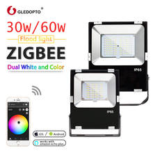 ZIGBEE smart led 30W floodlight 60W RGB+CCT outdoor light ip65 waterproof ZIGBEE light link AC110-240V AU EU US led echo plus 2024 - buy cheap