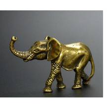 Copper statue Collectable Chinese Brass Carved Animal Elephant Exquisite Small Statues 2024 - buy cheap
