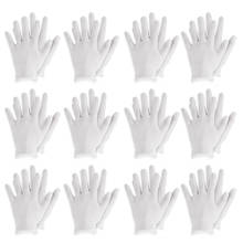 Guantes de trabajo de algodón reutilizables para hombre y mujer, manoplas suaves para manos secas, hidratantes, Eczema, cosméticos, manos, Spa, monedas, inspección de joyas, 12 pares 2024 - compra barato