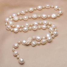 Fashion Elegant Unique 80CM Long White Baroque Freshwater Pearl Necklace Jewelry High Quality New Year Gift For Women 2024 - buy cheap
