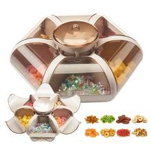 New Creative Flower Petal Fruit Plate Candy Storage Box 5 Grids Nuts Snack Tray Rotating Flowers Food Gift Box For Party Wedding 2024 - buy cheap