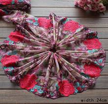 Mlaey 1 quintal requintado bordado flor guarnição do laço de alta qualidade tecido renda diy artesanato & costura vestido roupas acessórios t1 2024 - compre barato