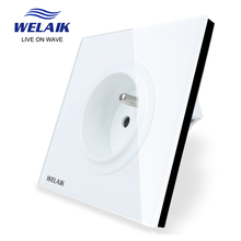 WELAIK Tempering-Glass Panel-France Wall-Power-Socket-16A  UK-Standard B18FW 2024 - buy cheap