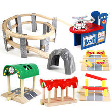 All Kinds Beech Wooden Train Track Parts Railway Station Platform Tunnel Cross Fit for Brand Wooden Track Toys For Kids 2024 - buy cheap