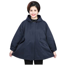 Oversize Trench Coat Women Spring Autumn Hooded A-line Cape Coat Middle aged Female Plus size Windbreaker 100kg can wear KW55 2024 - buy cheap